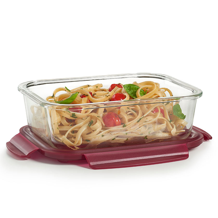 Tupperware PremiaGlass™ Serve & Store Container 1.5-Qt./1.5 L (Bordeaux)