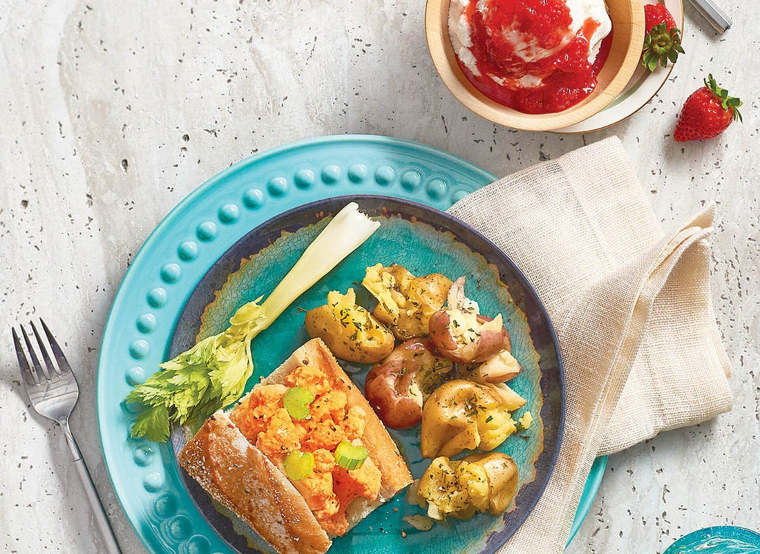 Strawberry Ice Cream Sauce, Buffalo Cauliflower Sub and Smashed Potatoes