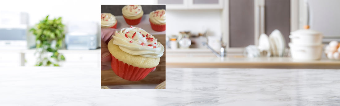 Easy Vanilla Cupcakes with Maple Frosting