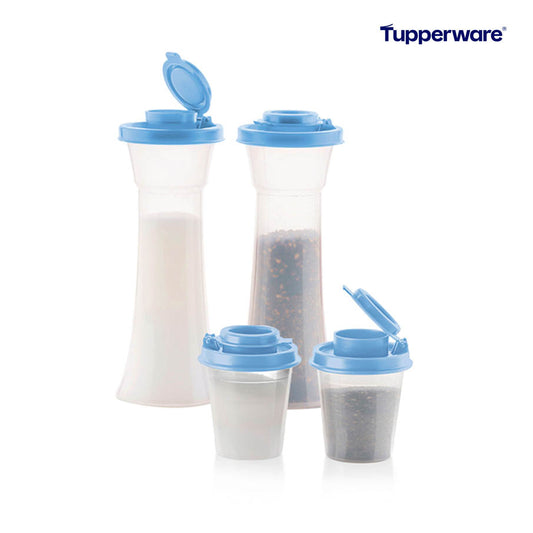 Large Hourglass Salt & Pepper Shakers and Tupper® Mini Salt & Pepper Shakers