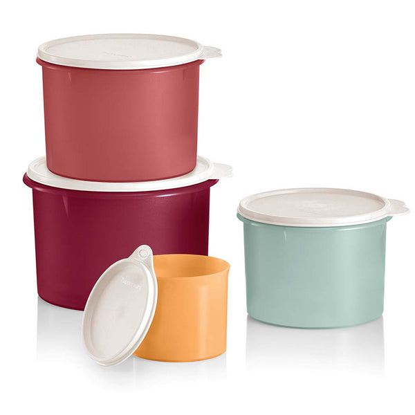 Tupperware Holiday Canisters Stacking Set Snowflakes Pearlescent Shimmers  New