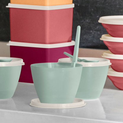 Refrigerator Bowls with Hang-On Spoons