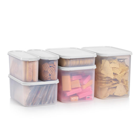 Tupperware Brand Modular Mates Rectangular Set - 4 Dry Food Storage  Containers with Lids (8½ Cup, 18 Cup, 27½ Cup & 37 Cup Sizes) - Airtight