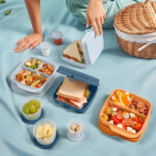 * TUPPERWARE Click To Go Set Lunch Box With Mini Containers - New