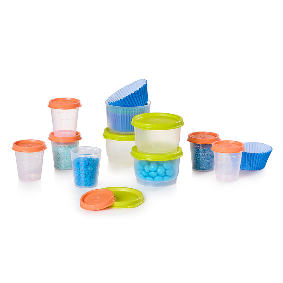 Tupperware Basic Bright Mini Rectangular 1 cup Snack Container Set