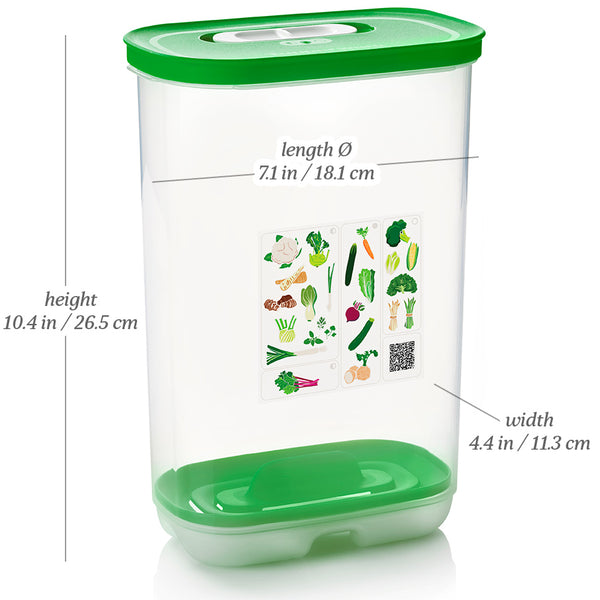 Tupperware FridgeSmart Extra Large Container with Lettuce Leaf Green Seal  by Tupperware 