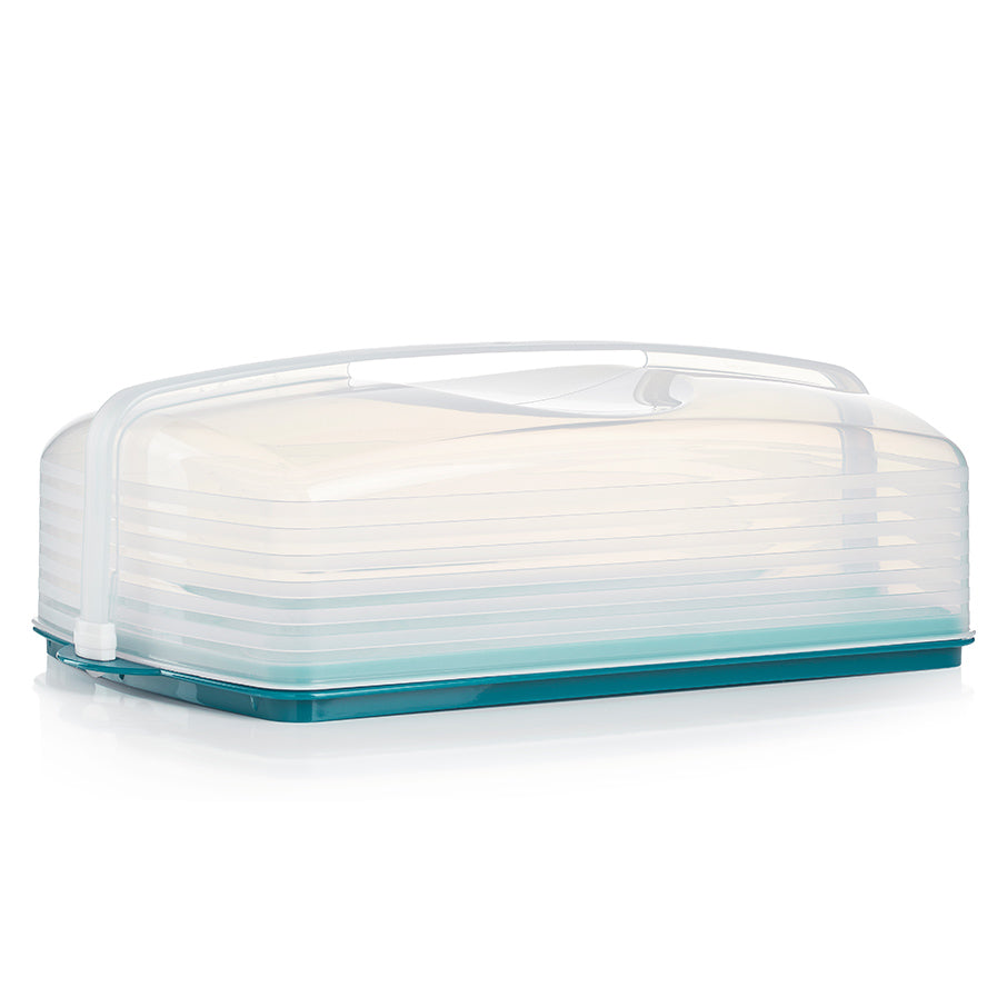 Tupperware Brand Rectangular Cake Taker - Dishwasher Safe & BPA Free - Reversible Cake Container Tray with Cover - Holds Up to 18 Cupcakes or 9 x 13