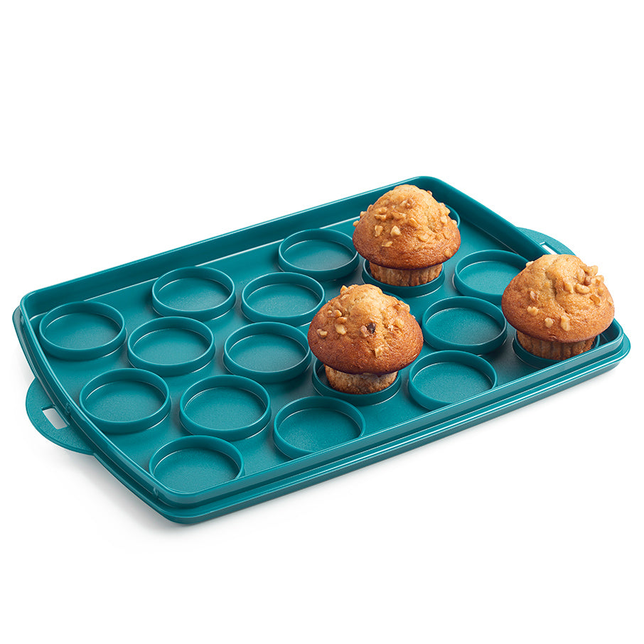 Tupperware Brand Rectangular Cake Taker - Dishwasher Safe & BPA Free - Reversible Cake Container Tray with Cover - Holds Up to 18 Cupcakes or 9 x 13