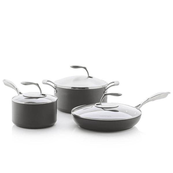 Essentials Nonstick Cookware Set, 2 piece Sauce Pan Set with lids, 2.5 & 4  quart