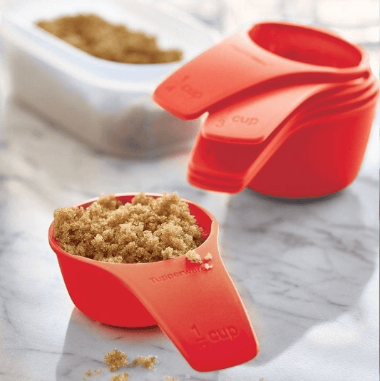 NEW Tupperware Nesting Measuring Cups Set Spoons Chili Red Baking Gift BPA  Free on eBid United States