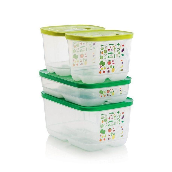 Tupperware Brand FridgeSmart Starter Set - 4 Containers to Store & Extend  Shelf Life of Produce + Lids - Dishwasher Safe & BPA Free